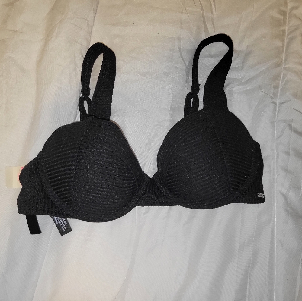 Nwt PINK Victoria's Secret swim top black size small